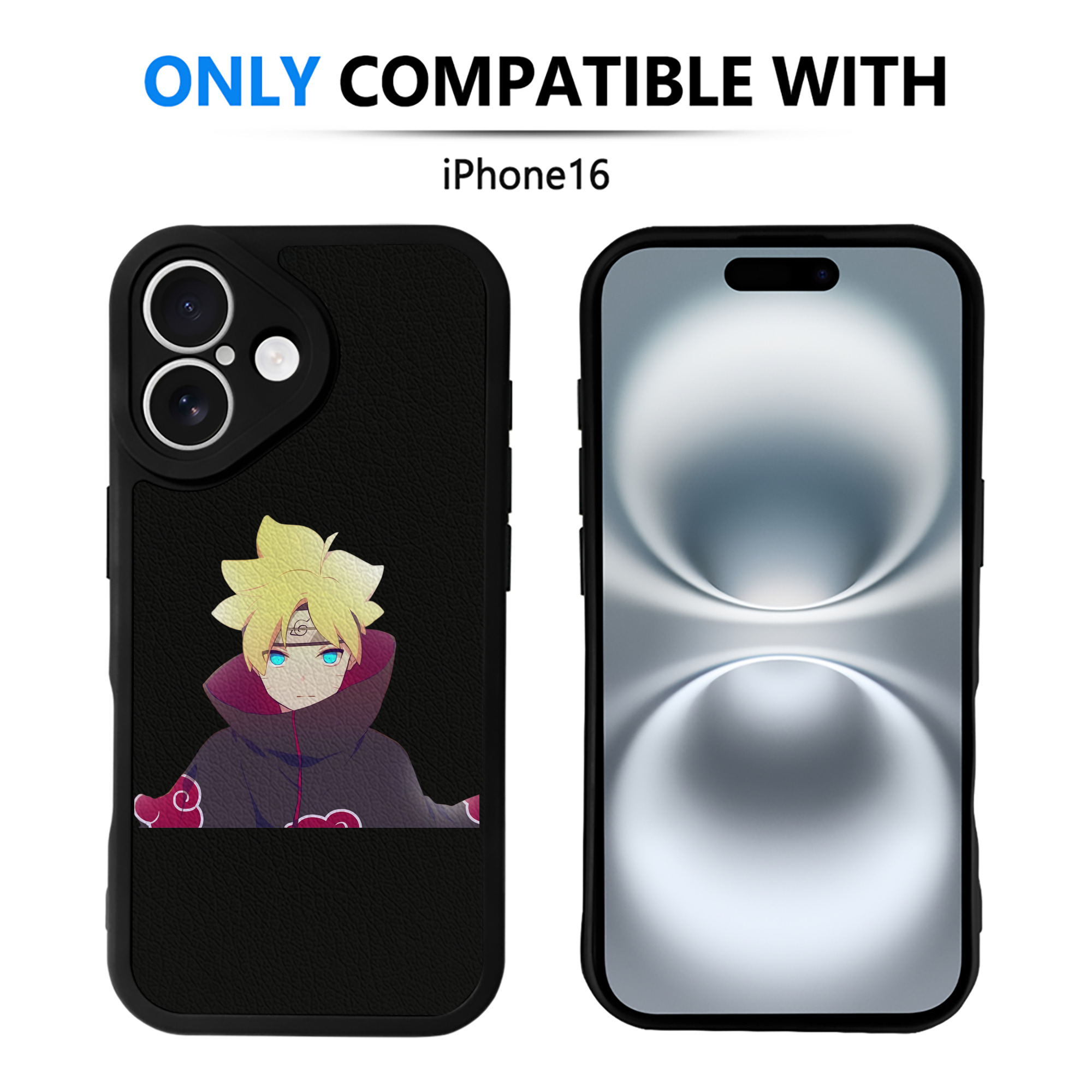 （画像用） NARUTO -ナルト- うずまき ボルト Uzumaki Boruto 【iPhone 16シリーズ対応】シリコンスマホケース（レザー調） 材質：シリコン